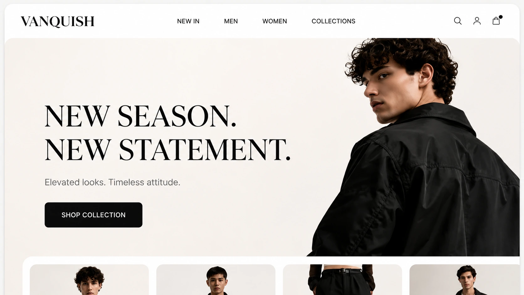 Vanquish fashion website concept