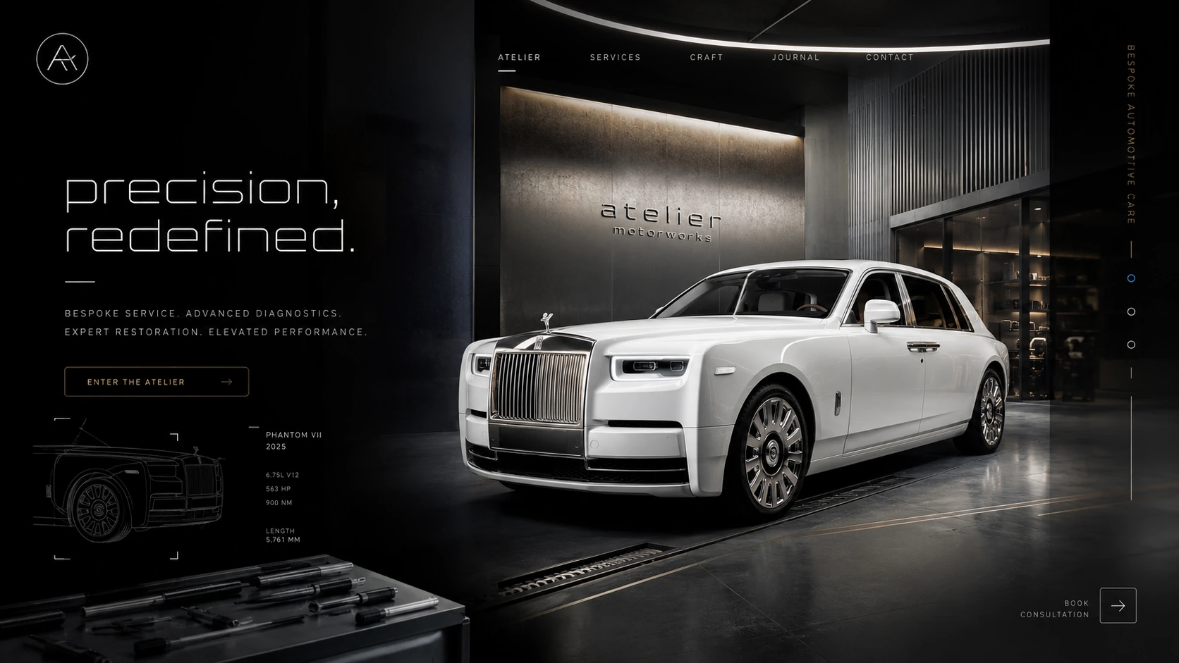 Luxury automotive website concept